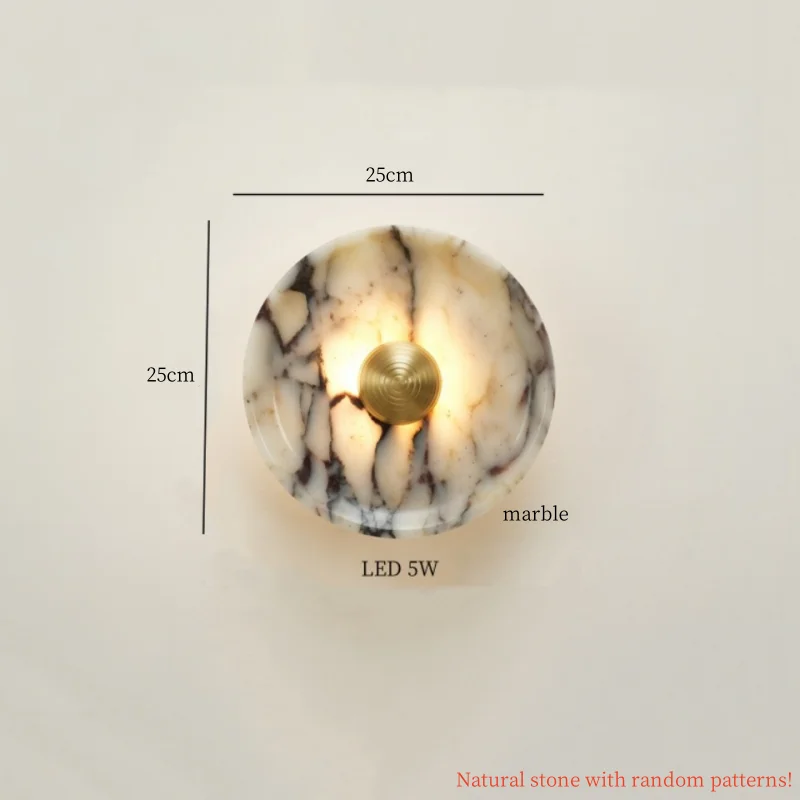 Axyaa Marble LED Wall Lights: Modern Minimalist Bedroom Kitchen Decor