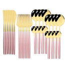 Axyaa 32-Piece Stainless Steel Cutlery Set for Dining Table, Silverware Gift