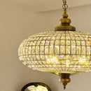 Axyaa Gold Crystal Chandelier, French Luxury Round Light for Living Room, Bedroom, Dining Room