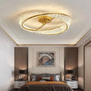 Axyaa Crystal Ceiling Lamp - Postmodern Round Bedroom LED Lighting