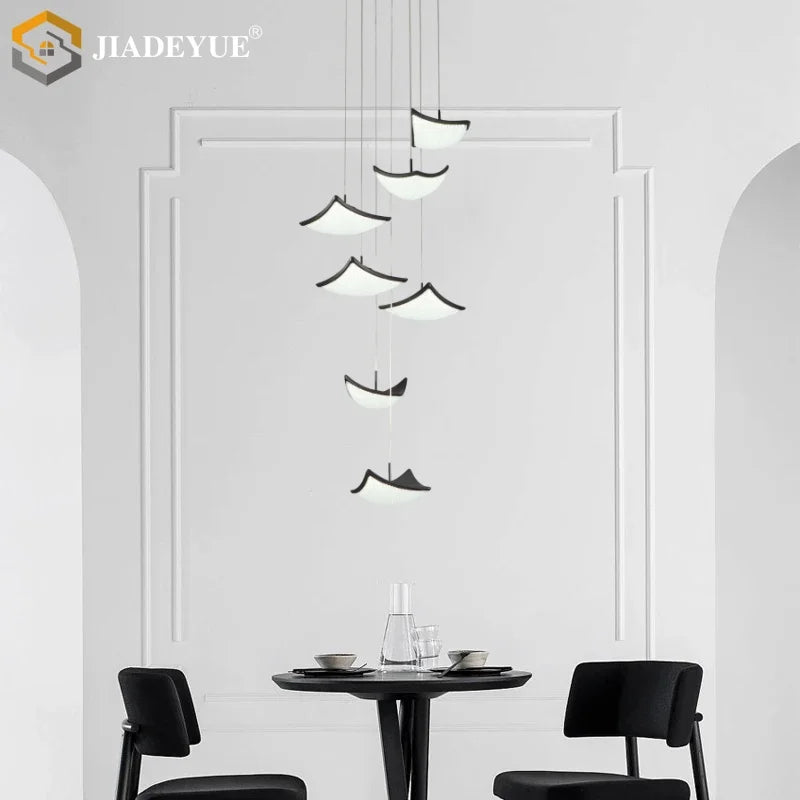 Axyaa Nordic LED Crystal Sand Chandelier for Staircase, Living Room, and Bedroom