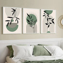 Modern Boho Sun Leaves Wall Art Canvas Print for Living Room Decor by Axyaa