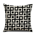 Axyaa Geometric Line Print Linen Cushion Cover - Home & Car Decor Pillowcase