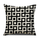 Axyaa Geometric Line Print Linen Cushion Cover - Home & Car Decor Pillowcase