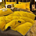 Axyaa King Milk Velvet Bedding Set - Ultra-thick, Skin-friendly, Antistatic Quilt Cover