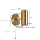 Axyaa Nordic Copper LED Wall Lamp - Pull Chain Switch - Home Decor