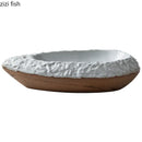 Axyaa Ceramic Boat Plate Set for Elegant Dining Experience