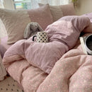 Axyaa Princess Lace Bed 4-Piece Set with Floral Cloud Design