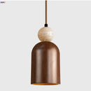 Axyaa Wabi Sabi LED Pendant Lamp Wood Yellow Travertine Adjustable Lights