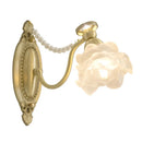 Axyaa Cream French Style Pearl Wall Lamp for Bedroom Living Room Aisle TV Background