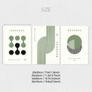 Green Bauhaus Geometric Canvas Print Set for Bedroom & Living Room Decor by Axyaa