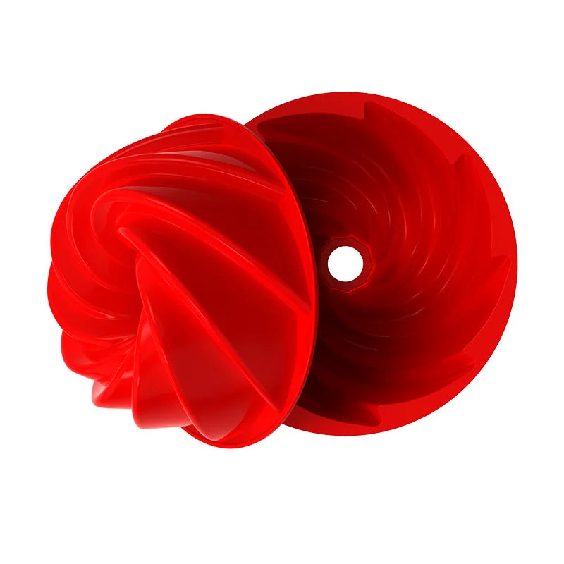 Silicone Spiral Cake Mold by Axyaa: Non-Stick Pan for Sweeties, Jelly, Bread