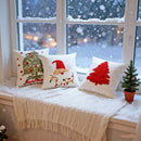 Axyaa Christmas Embroidered Pillow Cover Set - Elegant Holiday Decor for Home