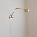 Axyaa Nordic Copper Wall Lamp Sconce Pull Chain Switch Indoor Lighting Bedroom Mirror Stair Light
