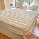 Axyaa Plush Shaggy Fur Mattress Cover Soft Elastic Fitted Sheet Solid Color Protector