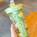 Axyaa Flower Tea Tritan Water Bottle with Tea Strainer, Straw - 750ml