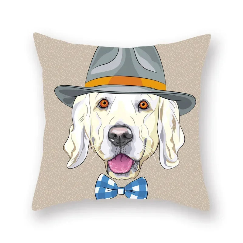 Axyaa Cartoon Animal Print Polyester Pillow Cover for Home Decor