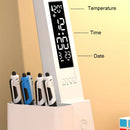 Axyaa LED Desk Lamp with Calendar Temperature Clock Night Light, USB Dimmable Touch