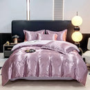 Axyaa High-Count Silky AB Jacquard European Four-Piece Bed Sheet