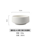 Axyaa Premium Rice Bowl Set - Hammer Pattern Small 4.5 inch Ceramic Dessert Bowl