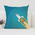 Axyaa Rocket Astronaut Cushion Cover 45*45 Home Decor Pillowcases