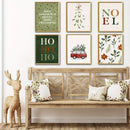 Bohemian Christmas Ho Ho Ho Canvas Print Set for Modern Living Axyaa