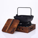 Axya Handheld Household Food Pot with Creative Wooden Lid & Hanging Design