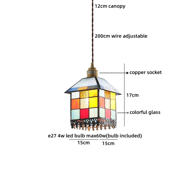 Axyaa Ceramic Wood Copper LED Pendant Light - Japan Style Chandelier