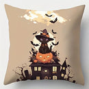 Axyaa Black Cat Pumpkin Halloween Pillow Cover - Sofa Bedroom Car Decor