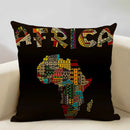 Axyaa Geometric Africa Pattern Sofa Pillow Cover Linen Cushion Case African Decor