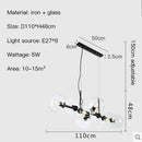 Axyaa Glass Ball Chandelier: Nordic Style Black Suspension Light for Living Room