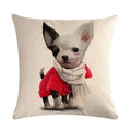 Axyaa Pet Animal Print Linen Pillowcase 45*45cm for Office Sofa Decoration