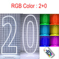 Axyaa LED Neon Number Sign - 30in, RGB Flashing, Sweet 16 18 21 Night Light