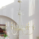 Axyaa Romantic White LED Chandelier E14 Candle Pendant Light for Bedroom and Dining Room