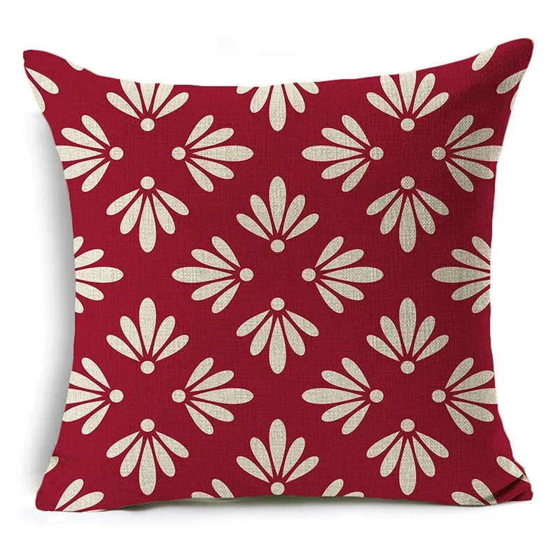 Geometric Linen Seat Cover 45x45cm for Home Decor - Axyaa