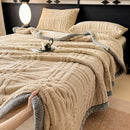 Axyaa Flannel Fleece Grid Pattern Throw Blanket - Luxe Nap, Bed, or Sofa Cover