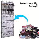 Axyaa Wall-Mounted Shoe Organiser Storage Rack with Mesh Pockets
