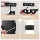 Axyaa LED Wall Sconces - Modern Indoor Outdoor Up Down Lights for Living Room & Bedroom
