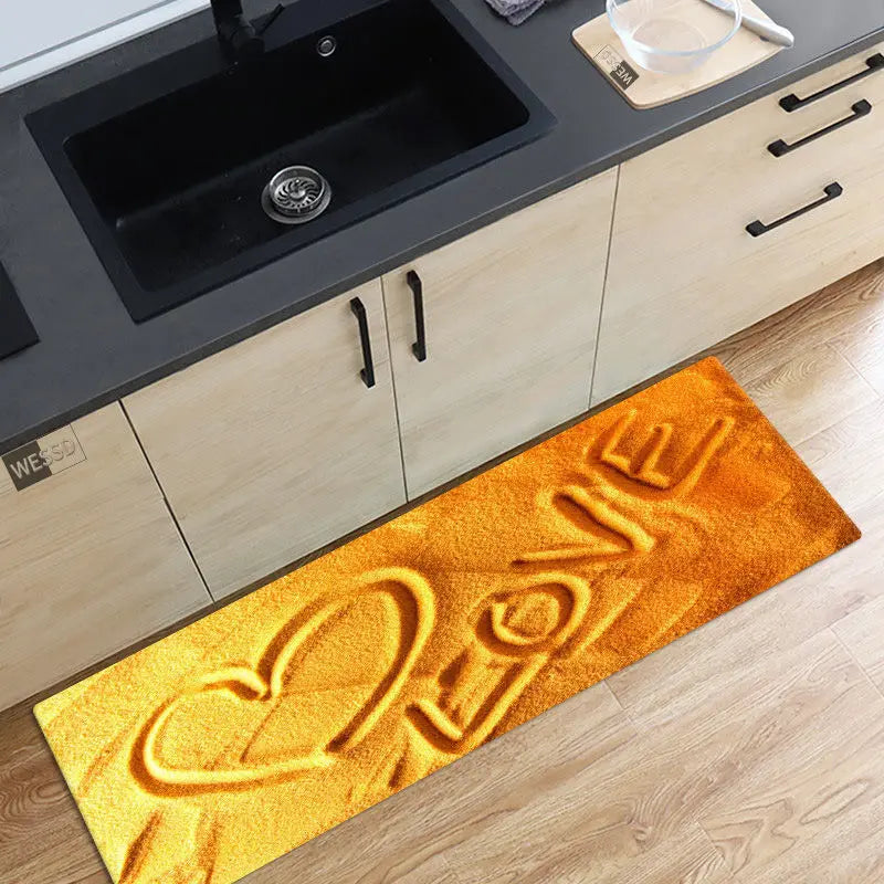Axyaa Ocean Waves Beach Carpet - 3D Kitchen Bedroom Floor Rug