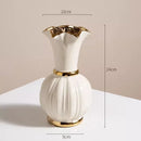 Axyaa Blue and White Porcelain Vase: European Style Home Decor, High-End Floral Arrangement