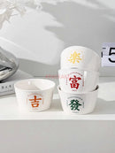 Axyaa Ceramic Rice Bowl and Creative Dish Plate - Cute Household Tableware
