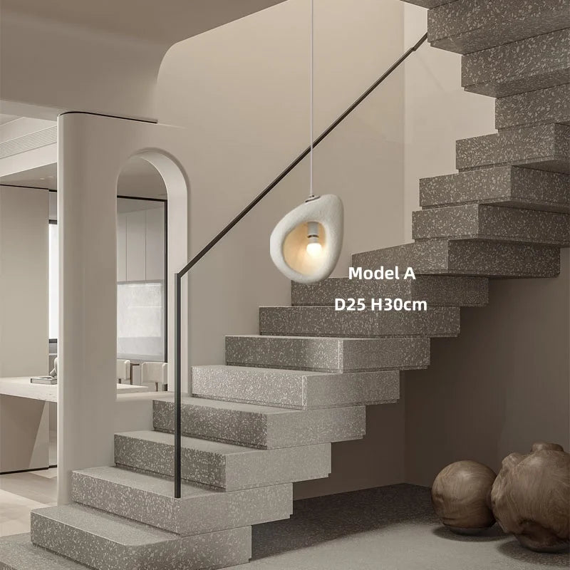 Axyaa White Irregular LED Pendant Chandelier for Home Decor & Bar