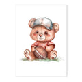 Axyaa Vintage Teddy Bear Sports Wall Art Print for Kids Room