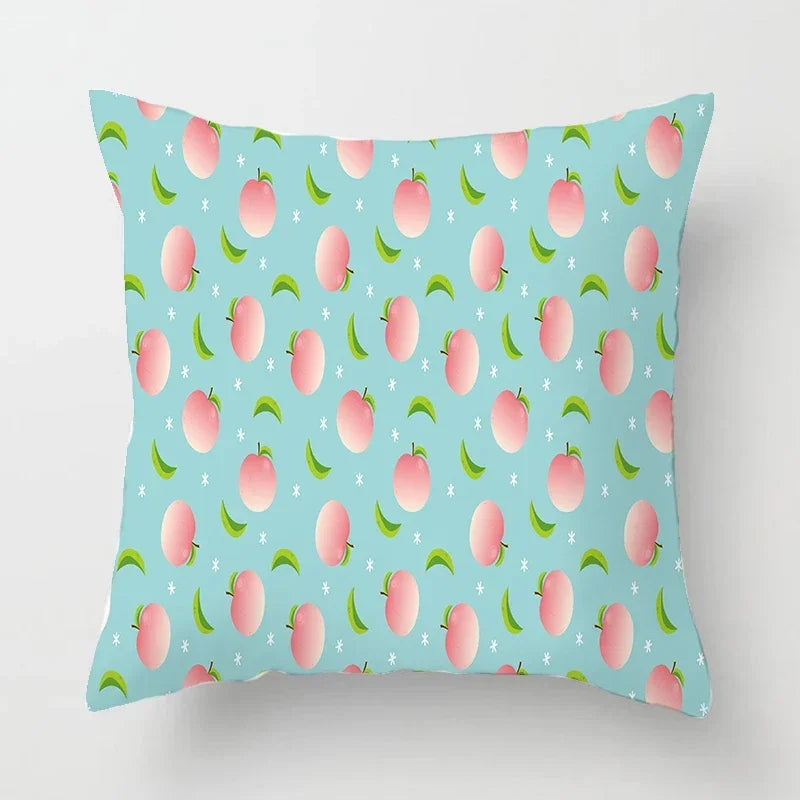 Peachy Pink Pattern Cushion Cover 45X45CM for Sofa Decor by Axyaa