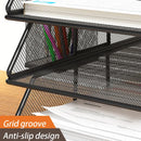 Axyaa Stackable Desk Organizer for Office - Black, 4-Tier Tray for Paper and Accessories