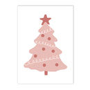 Axyaa Merry Pink Christmas Wall Art Canvas, Kids Room Decor, Nursery Posters, Nordic Design.