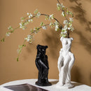 Axyaa Venus Ceramic Vase - Nude Palm Art Ornament for Home Decor