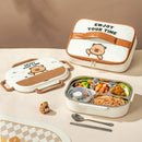 Axyaa Kids Stainless Steel Lunch Box Set with Cutlery & Carry Bag
