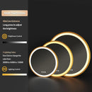 Axyaa Round LED Wall Mirror Gold Frame Anti-fog 3 Color Memory