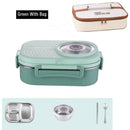 Axyaa Stainless Steel Thermal Lunch Box Set with Spoon - Leak-Proof Bento for Adults
